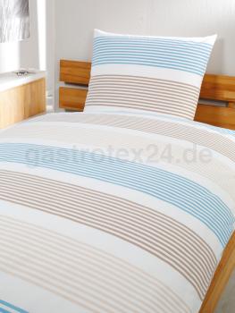 Hotel-Bettwäsche Dany mit Querstreifen allover und Hotelverschluß